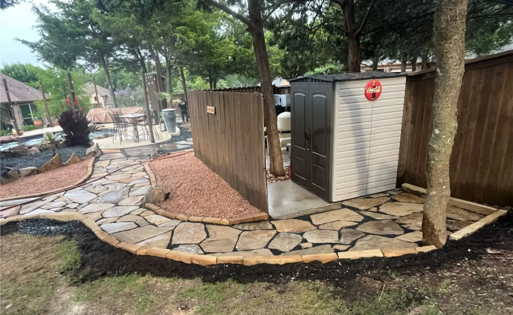 Backyard Pathway and Shed Pad